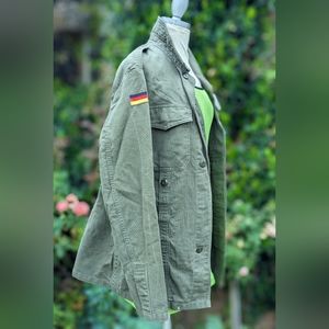 Olive Green German Military Jacket Button Up